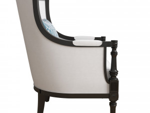 Massoud lark chair White 3D Model