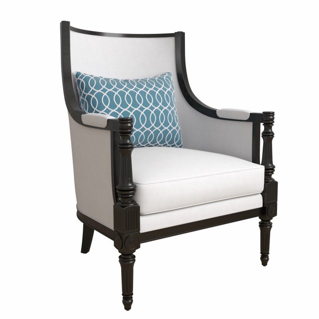 Massoud lark chair White 3D Model .c4d .max .obj .3ds .fbx .stl .blend 