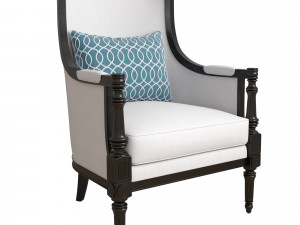 Massoud lark chair White 3D Model