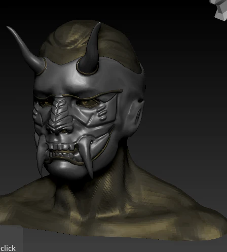 маска самурая 3D Модель .c4d .max .obj .3ds .fbx .stl .blend 