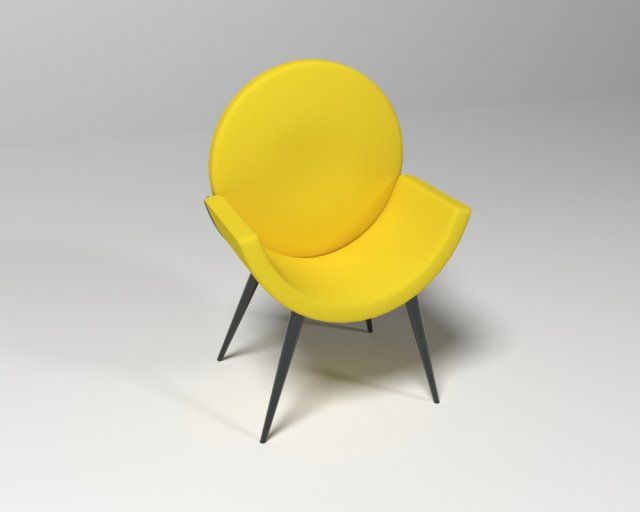 yellow chair 3D मॉडल .c4d .max .obj .3ds .fbx .stl .blend 
