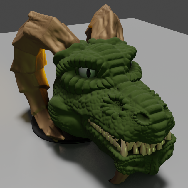 fantasy dragon head Modello 3D .c4d .max .obj .3ds .fbx .stl .blend 