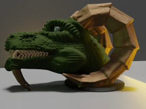cabe&ccedil;a de drag&atilde;o de fantasia Modelo 3D