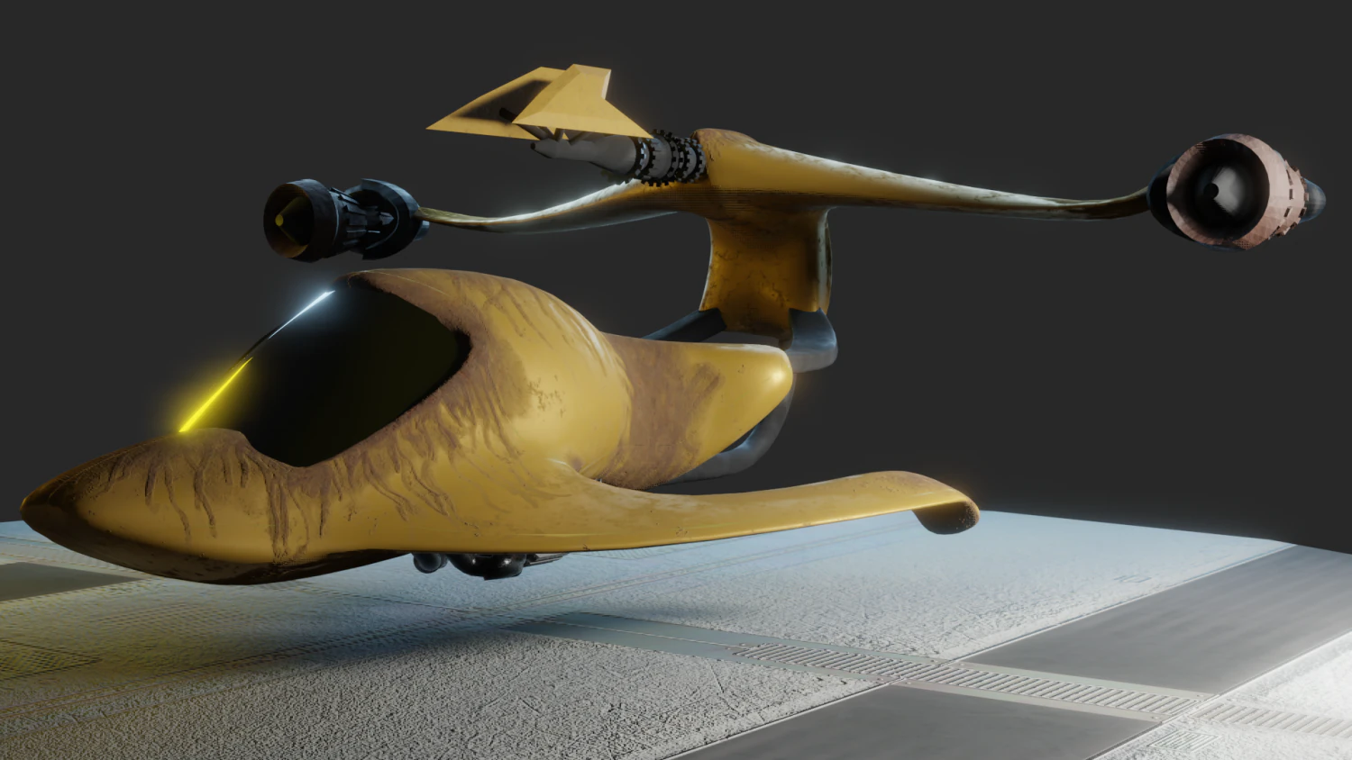 game-ready rusty spaceship 3D Model .c4d .max .obj .3ds .fbx .stl .blend 