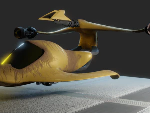game-ready rusty spaceship 3D Model