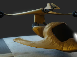 game-ready rusty spaceship 3D Model