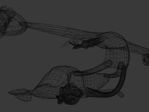 game-ready rusty spaceship 3D Model