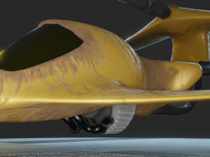 game-ready rusty spaceship 3D मॉडल
