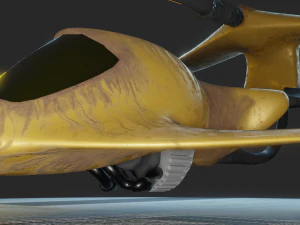 game-ready rusty spaceship 3D Model