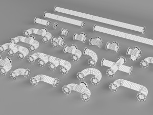 pipe assembly pack 3Dモデル