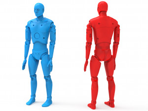 Crash Test Dummy Robot Android 2022 vs hand Model 3D