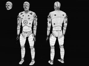 Crash Test Dummy Robot Android 2022 vs hand Model 3D