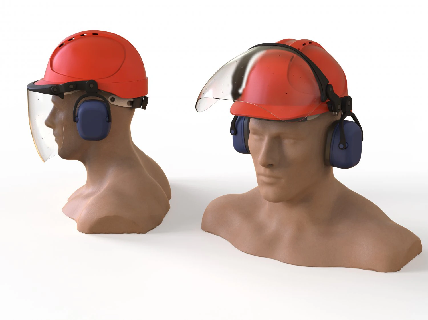 Safety helmet with protective shield 3D Model .c4d .max .obj .3ds .fbx .stl .blend