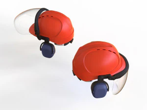 Safety helmet with protective shield 3D Model