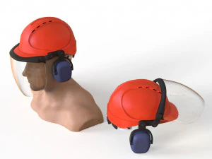 Safety helmet with protective shield 3D Model