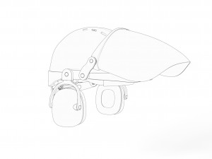 Safety helmet with protective shield 3D मॉडल