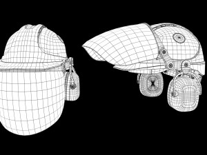 Safety helmet with protective shield 3D मॉडल