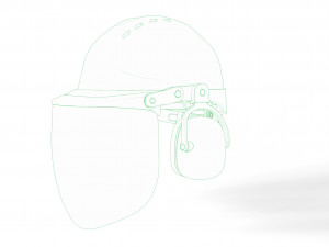 Safety helmet with protective shield 3D मॉडल