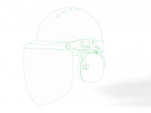 Safety helmet with protective shield 3D Model