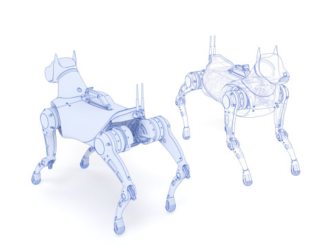 Cyber Robot dog 3D Model