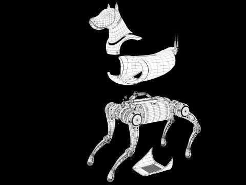 Cyber Robot dog 3D Model