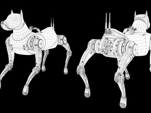 Cyber Robot dog 3D Model