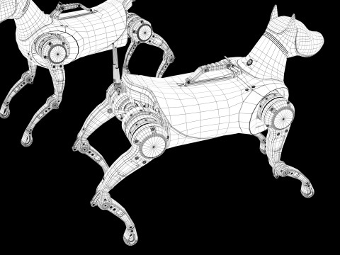 Cyber Robot dog 3D Model