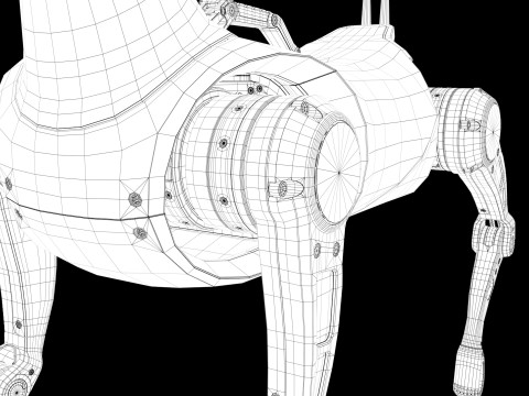 Cyber Robot dog 3D Model