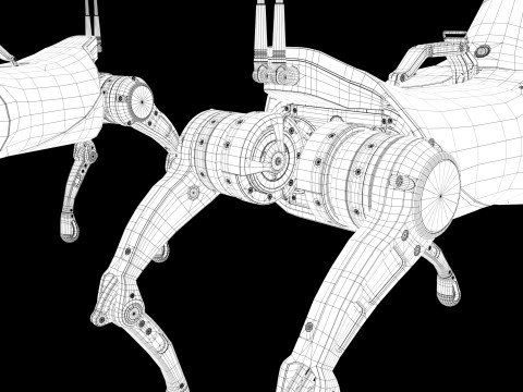 Cyber Robot dog 3D Model