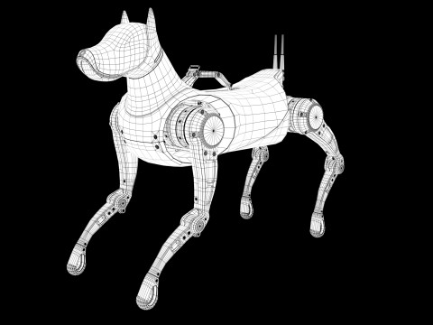 Cyber Robot dog 3D Model