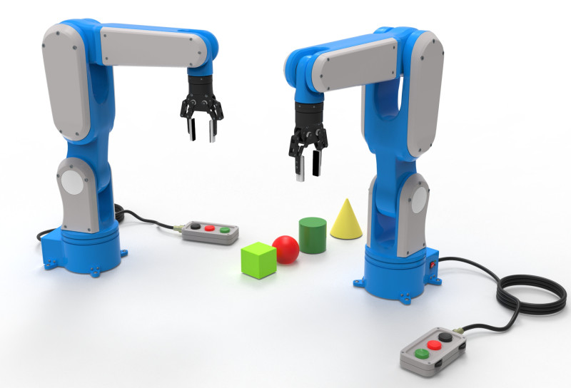 Industrial Robot arm 3D Model .c4d .max .obj .3ds .fbx .stl .blend