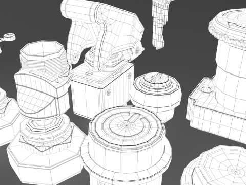 Emergency Buttons and Switches 3D Model