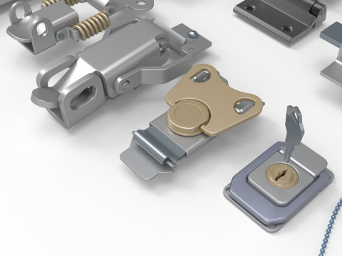 Latches and hinges 3D-Modell