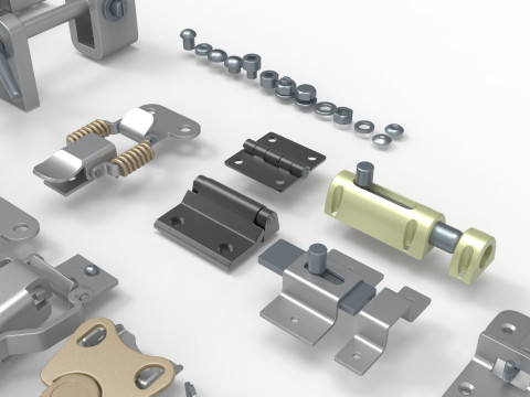 Latches and hinges 3D-Modell