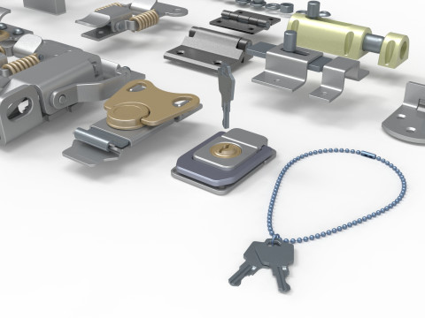 Latches and hinges 3D-Modell