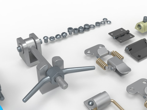 Latches and hinges 3D-Modell