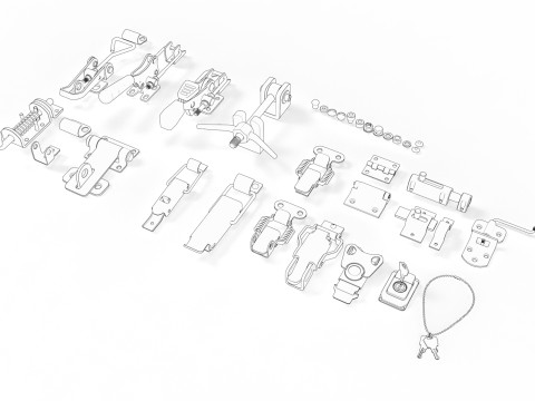 Latches and hinges 3D-Modell