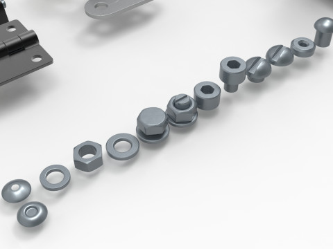 Latches and hinges 3D-Modell