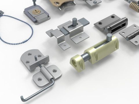 Latches and hinges 3D-Modell