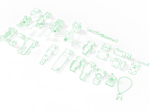 Latches and hinges 3D-Modell