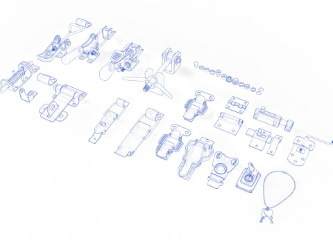 Latches and hinges 3D-Modell