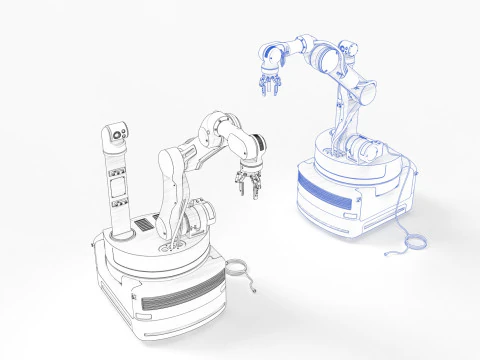 Industrial Robot arm 3D Model