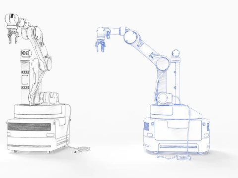 Industrial Robot arm 3D Model