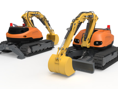 Excavator-remote-controlled demolition robots Modèle 3D