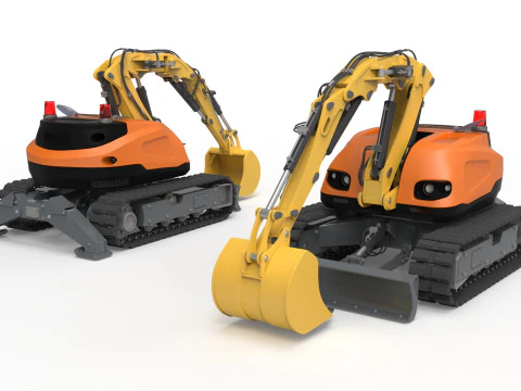Excavator-remote-controlled demolition robots 3D Model