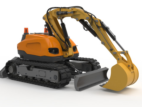 Excavator-remote-controlled demolition robots 3D मॉडल