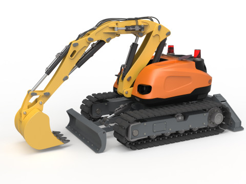 Excavator-remote-controlled demolition robots 3D मॉडल