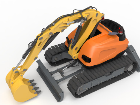 Excavator-remote-controlled demolition robots 3D मॉडल