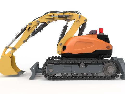 Excavator-remote-controlled demolition robots 3D मॉडल