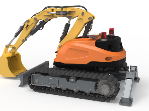 Excavator-remote-controlled demolition robots 3D मॉडल